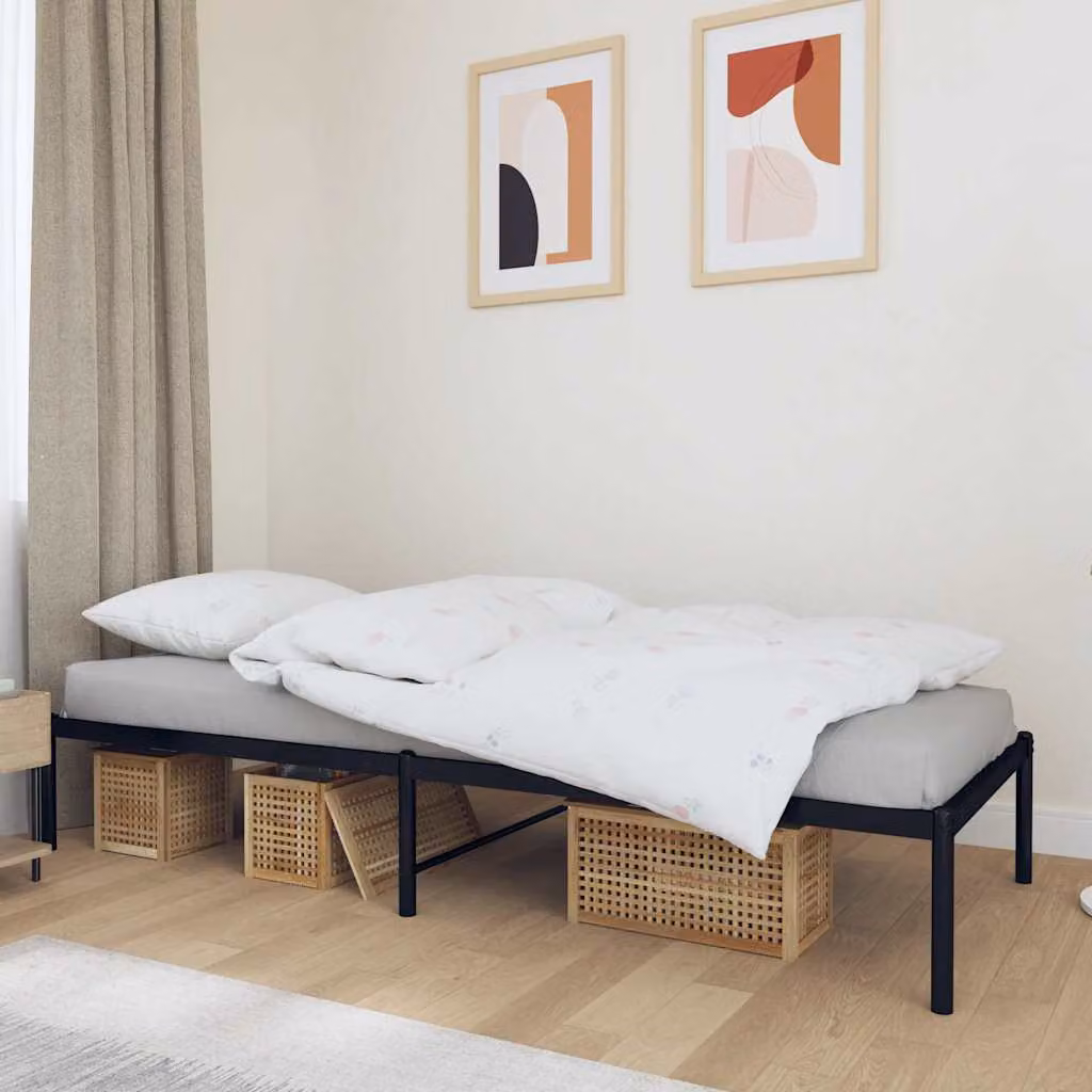 vidaXL Giroletto in Metallo Nero L 90 x P 190 cm