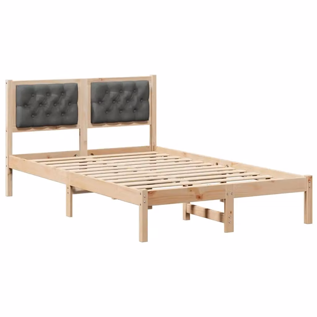 Struttura letto imbottita vidaXL in pino massello grigio L/P/H: 120 x 200 x 85,5 cm – 2
