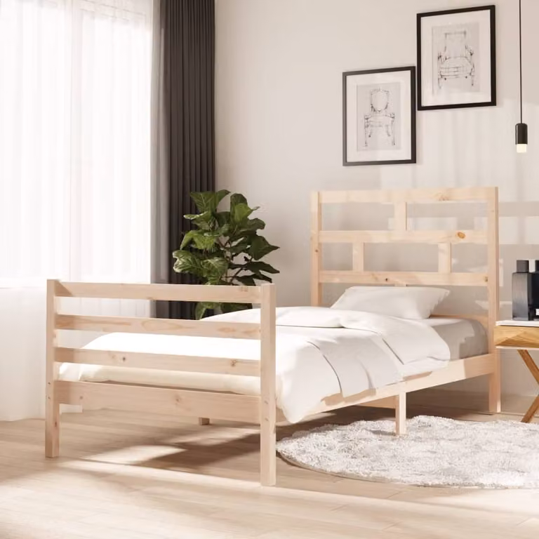 The Living Store Letto in legno massiccio di pino 100x200 cm