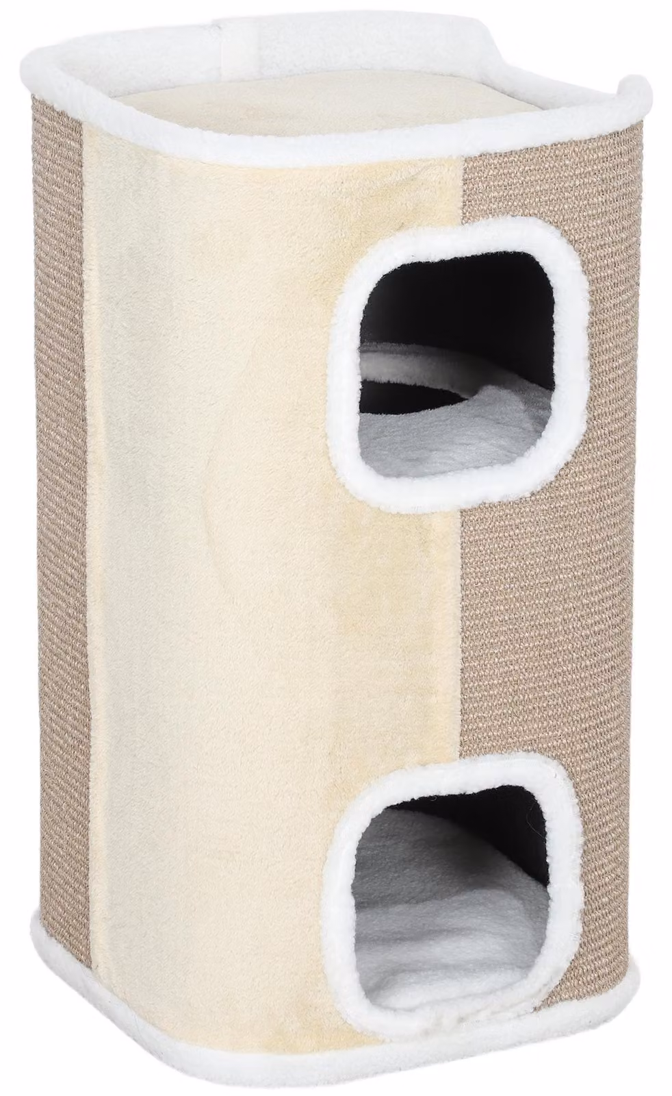 PawHut Tiragraffi a colonna per gatti Tiragraffi a 3 livelli Mobili per animali domestici Beige