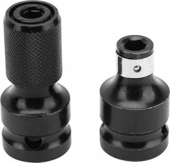 adattatore per avvitatore a impulsi da 1/2" a 1/4" con portabit per chiavi a bussola, avvitatore a impulsi e set di bit di adattamento per cricchetto