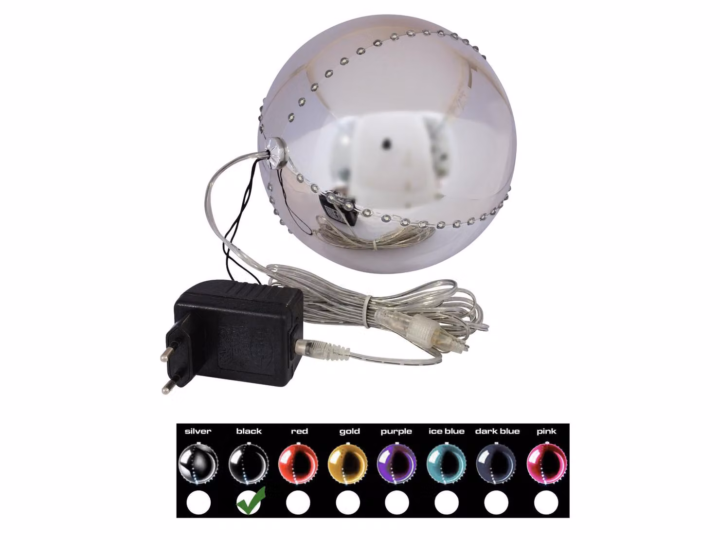 EUROPALMS LED Palla di neve 15 cm, nero (83501244)