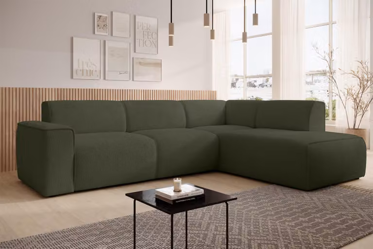 AX LIVING Divano Didim L Verde - 292 cm, elegante e confortevole R