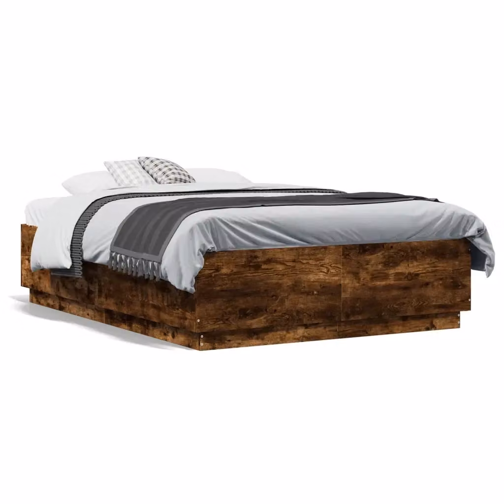 Letto singolo moderno vidaXL in legno color rovere marrone L/P/H: 120 x 200 cm – 2