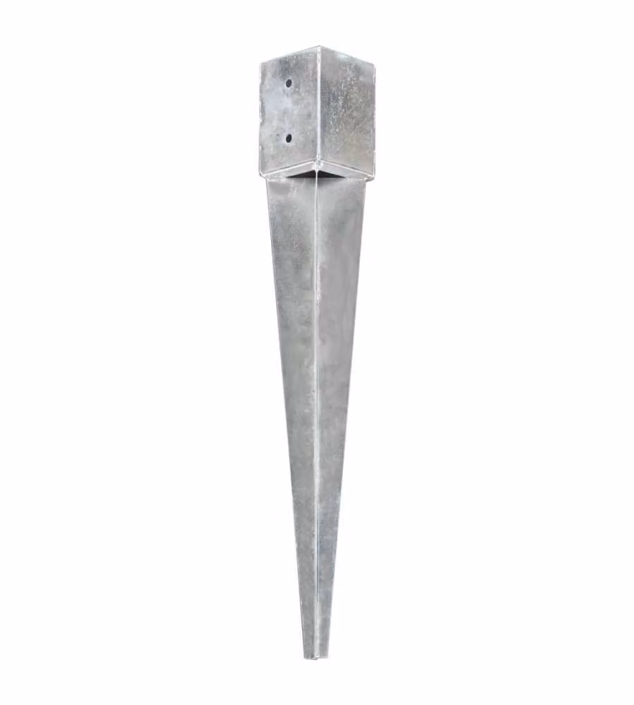 Picchetti di Terra 6 pz Argento 10x10x76 cm in Acciaio Zincato
