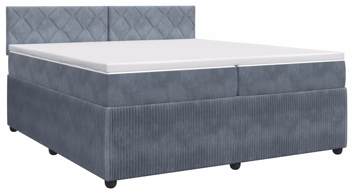 Letto a molle con materasso grigio scuro 200 x 200 cm in velluto