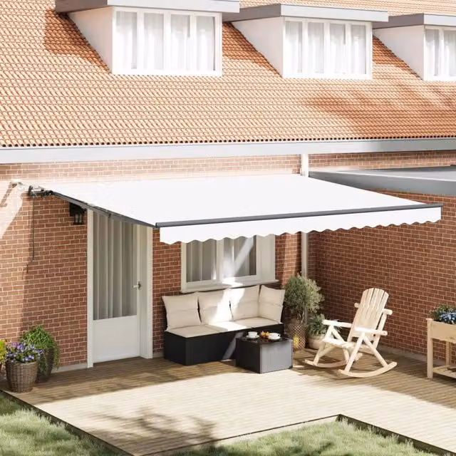 Tenda retrattile Bianco 450 × 350 cm Poliestere 3331144