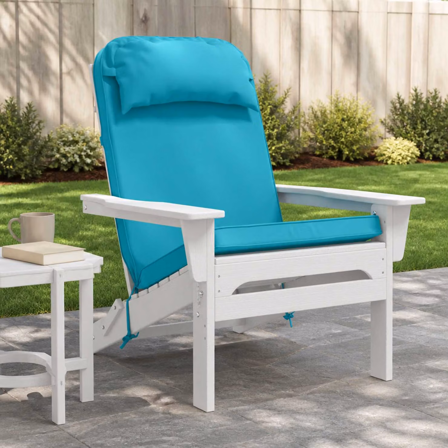 Cuscino per Lounger Sole vidaXL Turchese, in Poliestere con Rivestimento Rimovibile e Resistente ai Raggi UV, L/P/H: 124 x 55 x 5 cm