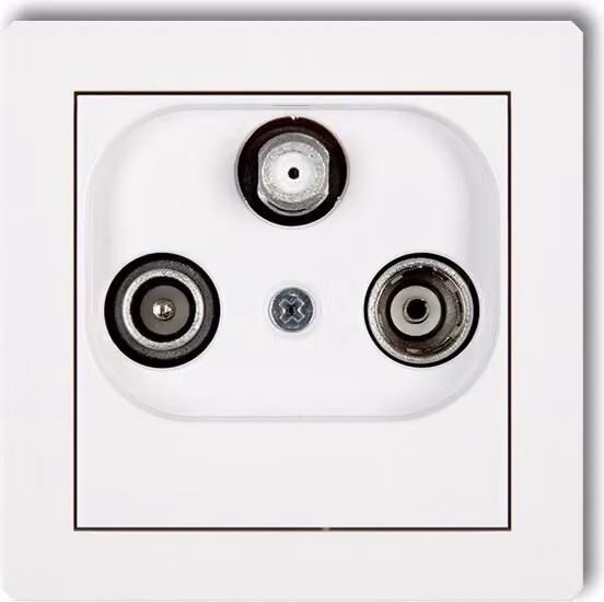 Presa RTV-SAT DGS KARLIK ELEKTROTECHNIK | SERIE DECO | BIANCO | Presa di corrente telaio interruttore