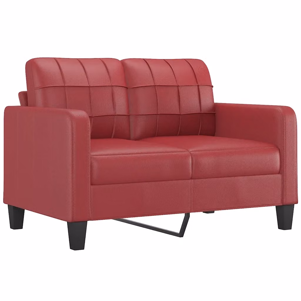 Divano a 2 posti Design Mania in similpelle rosso per soggiorno L: 120 cm, P: 77 cm, H: 80 cm – 2