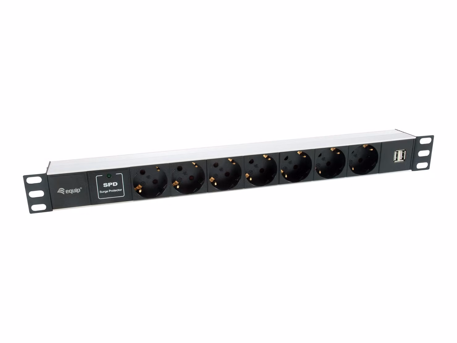 Equip 333315 Equip Steckdosenleiste 19"(1HE)8fach Schuko16A,1,8m Kabl. si