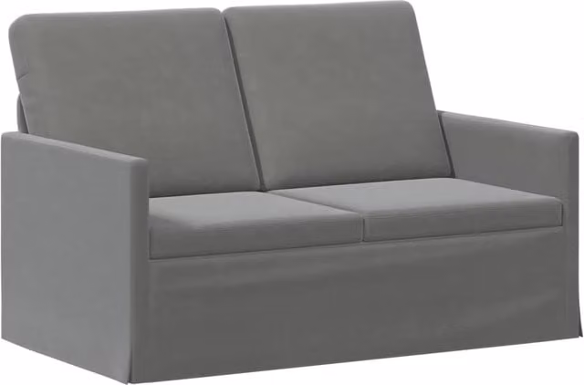 Divano a 2 posti moderno vidaXL in velluto grigio con struttura in metallo L: 130 cm, P: 81 cm, H: 82 cm – 1