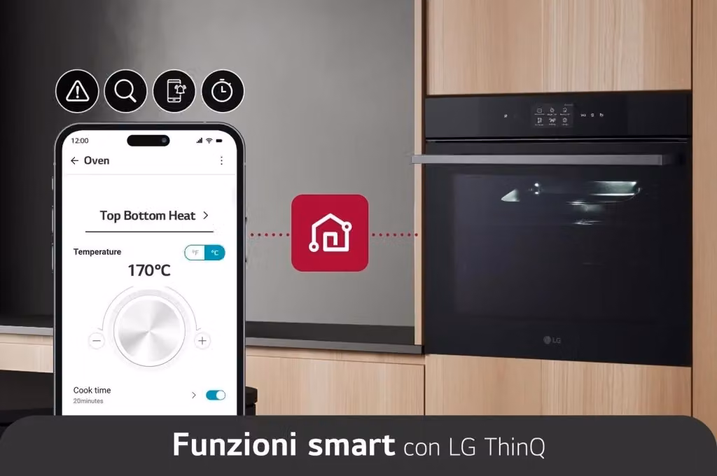 Forno a vapore da incasso LG InstaView WSED7665B Black, Capacità 76 l, Classe A++, L 59,2 cm x A 59,4 cm x P 56,9 cm, con Wi-Fi e tecnologia Steam Assist – 3