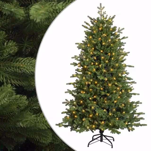Albero di Natale Artificiale con Rami Pieghevoli 180 cm 300 LED 3466291