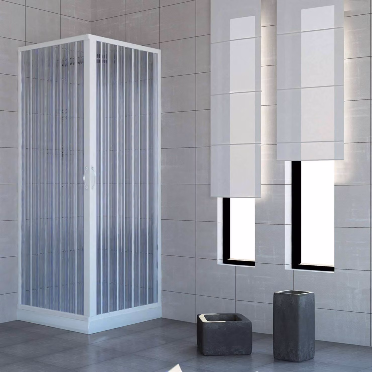 Box doccia Acquario 70x80cm a soffietto apertura angolare