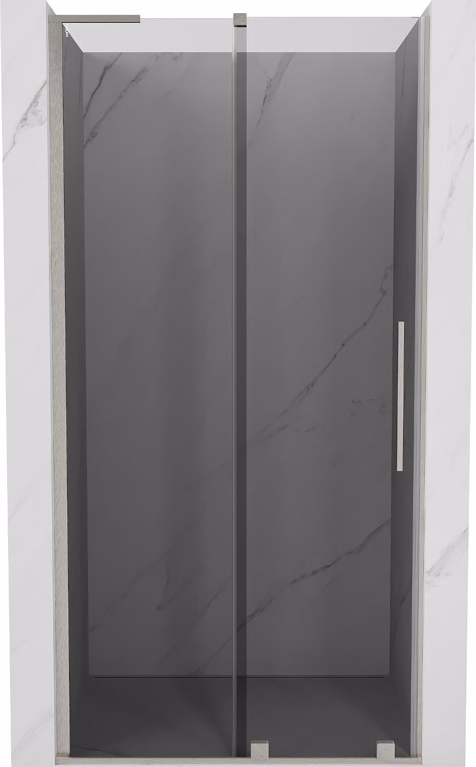 Mexen Velar L porta doccia scorrevole 100 cm, grafite, nichel spazzolato - 871-100-003-41-97