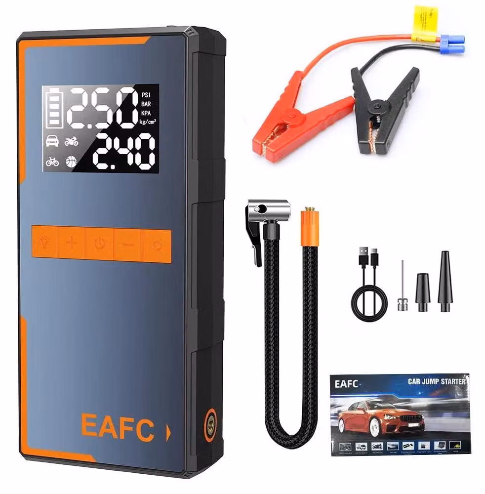 Dispositivo di avviamento di emergenza per auto, pompa ad aria, power bank portatile, clip originale