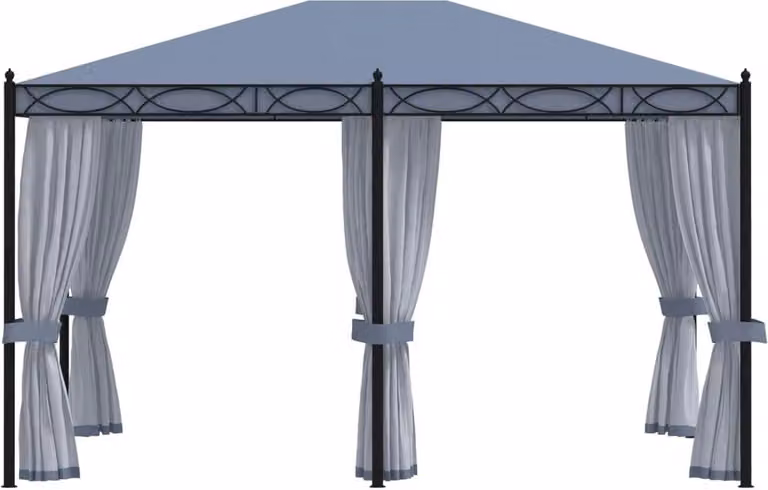 Gazebo con Schermi a Rete 3x4 cm Antracite in Acciaio