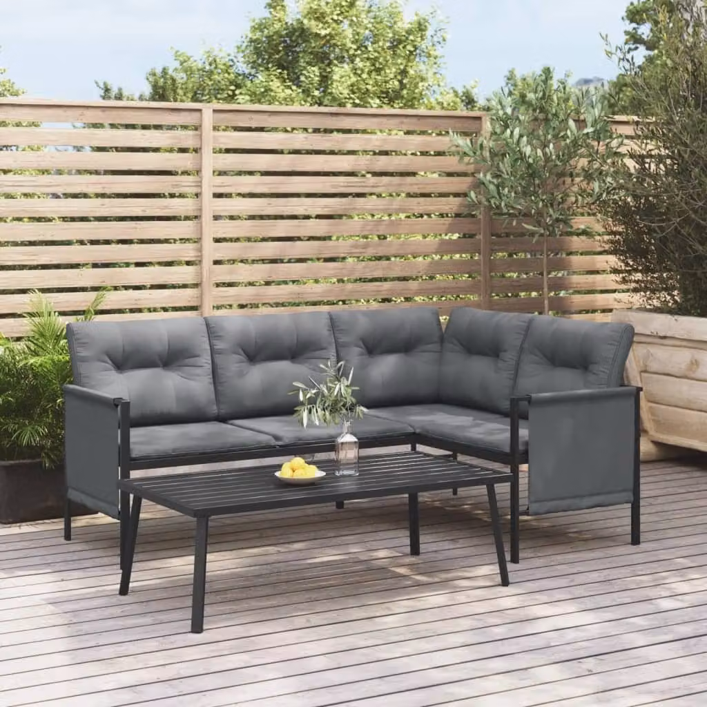 Maison Exclusive - Tavolino da giardino antracite, 110x55x35 cm, acciaio