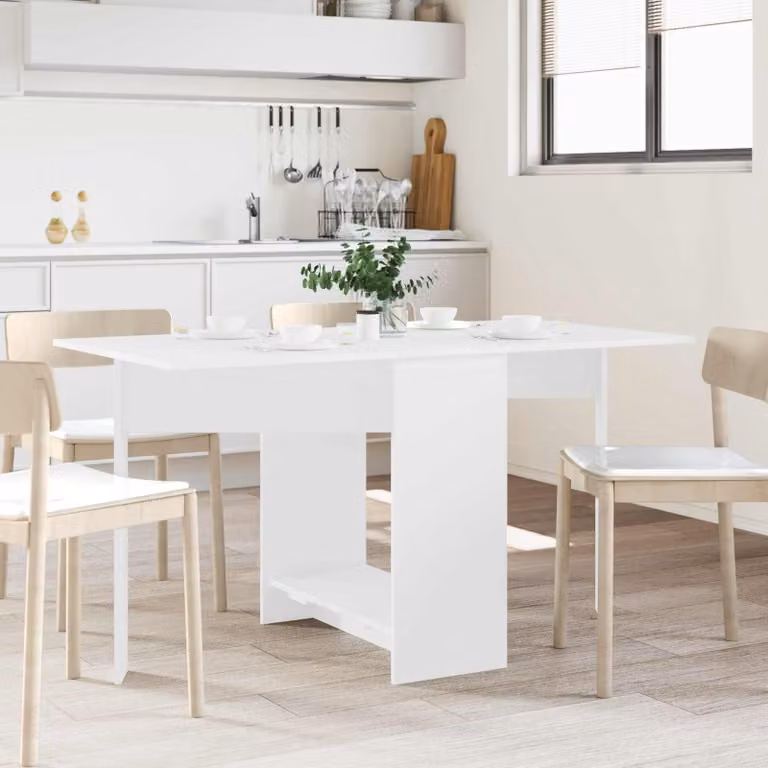 Maison Exclusive - Tavolo da pranzo, dimensioni 138 x 70 x 73,5 cm, materiale: legno composito, colore: bianco, forma: rettangolare