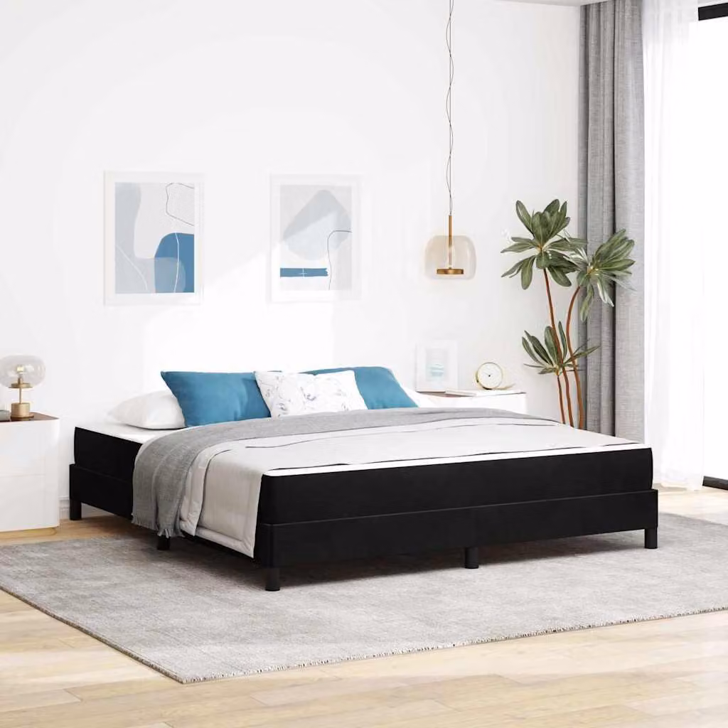 Maison Exclusive - Letto boxspring con materasso nero 180 x 200 cm Tessuto