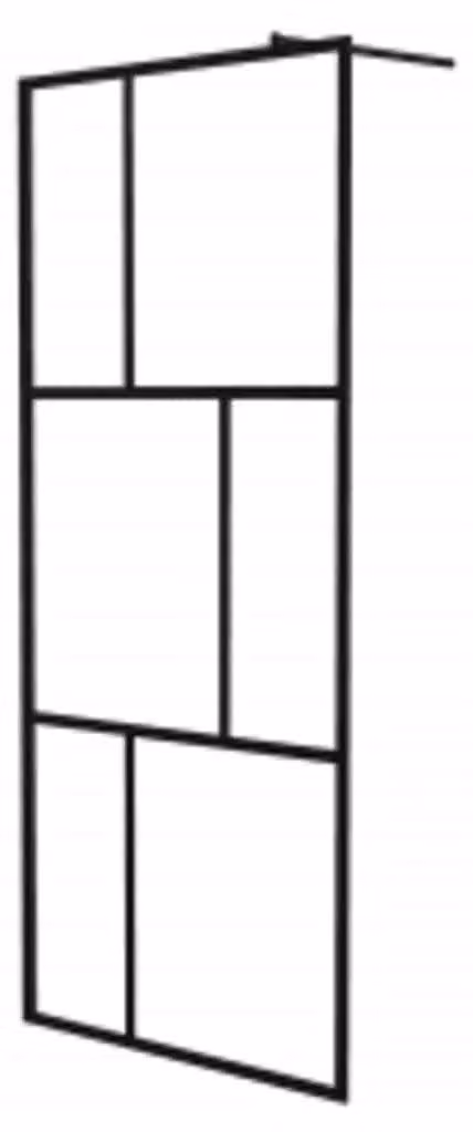 Parete per Doccia Walk-in in Vetro Temperato Nera 90x195 cm