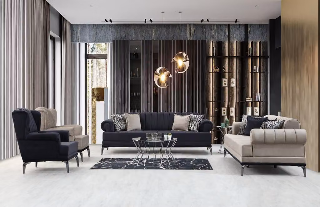 Perfekte Sofagarnitur 3+3+1+1 Sitzer Designer Wohnzimmer Set von 4tlg