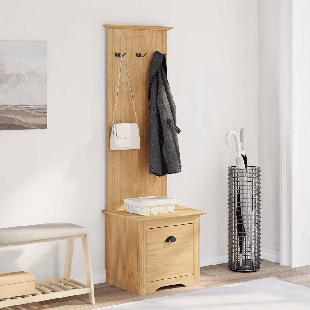 Armadio per corridoio e soggiorno vidaXL BODO in legno di pino, Marrone, L 50 cm x P 40 cm x H 156,7 cm