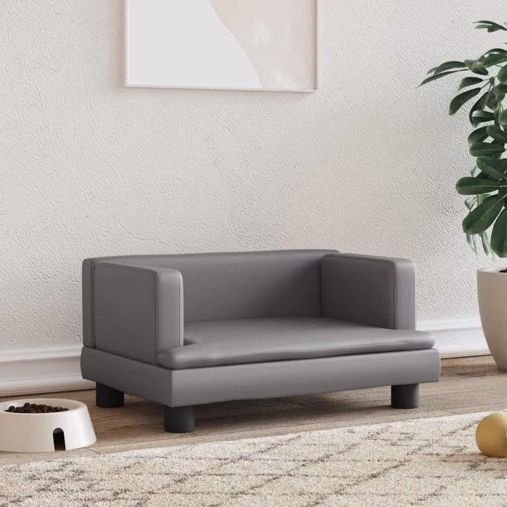 Letto per cani The Living Store grigio 60x40x30 cm in Pelle finta