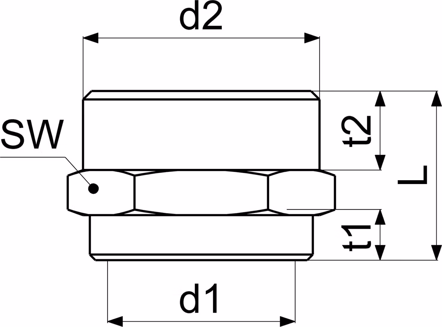 JS REDUZIERNIPPEL IGxAG           FLACHDICHTEND,1"x1 1/4",MESSING