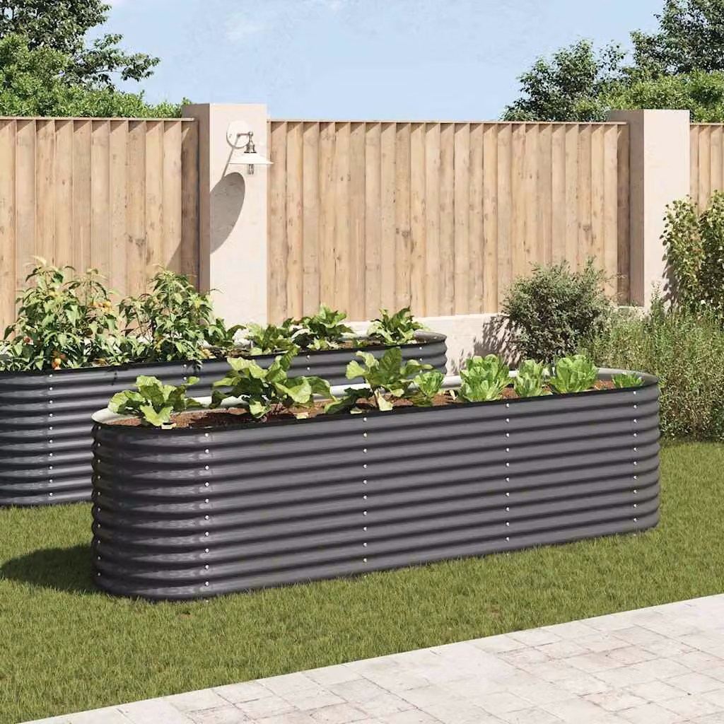 Letto rialzato da giardino vidaXL in acciaio zincato grigio L: 320 cm, P: 80 cm, H: 81 cm – 1