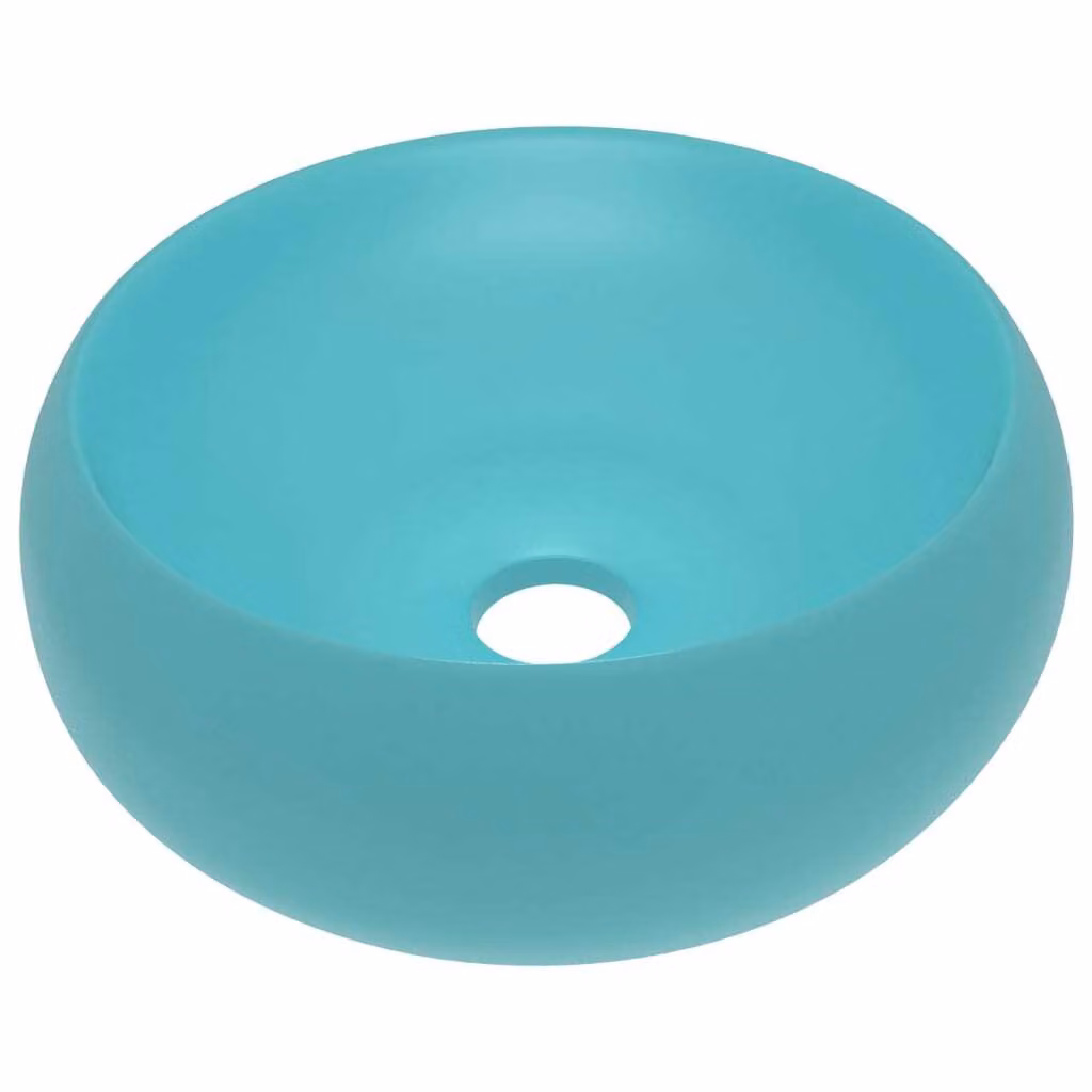 Lavandino Lusso Rotondo Verde Chiaro Opaco 40x15 cm in Vetroceramica