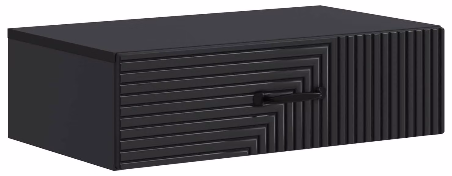 Tavolino da Parete Laterale Nero 59 x 34,5 x 17 cm