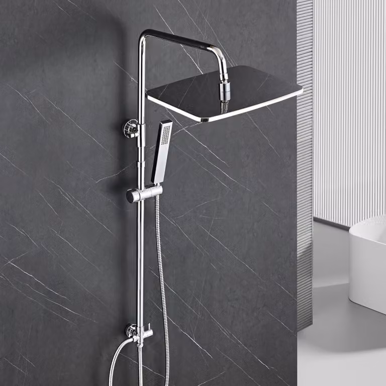 Sistema doccia RVS con soffione a pioggia di dimensioni extra large