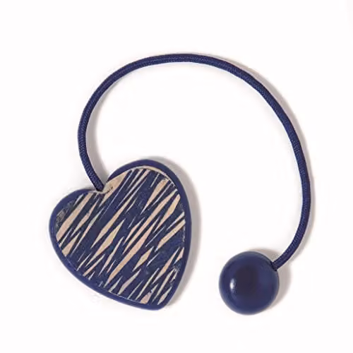 Calamita Cuore Legno Azzurro (Con Corda)