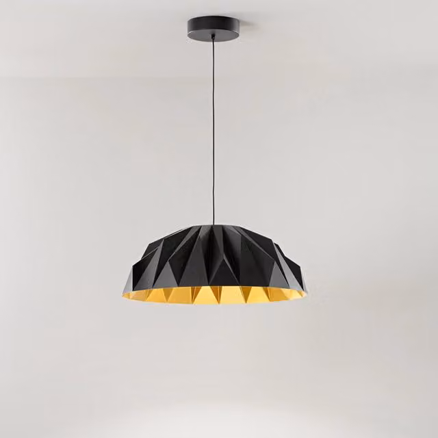 Lampada a sospensione moderna Perenz Prisma in metallo nero e oro con LED da 20W 3000K IP20