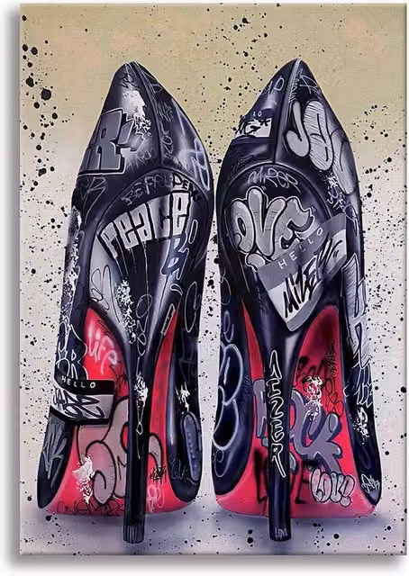 Quadro Canvas Contemporaneo Tacchi a Spillo Signorbit Multicolore L: 140 cm, H: 100 cm – 1
