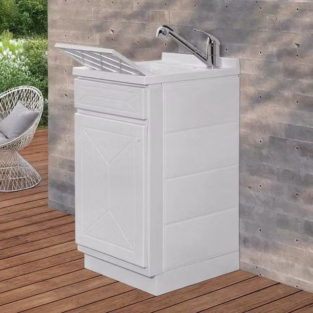 Mobile Lavatoio Kit Bianco con Asse Lavapanni L: 45 cm, P: 50 cm