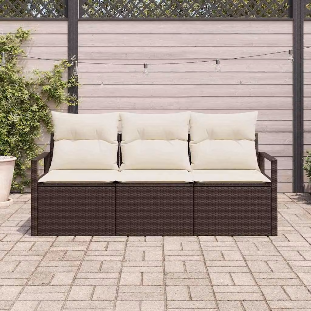 Maison Exclusive - Set di divani 3 pcs Marrone polyrattan