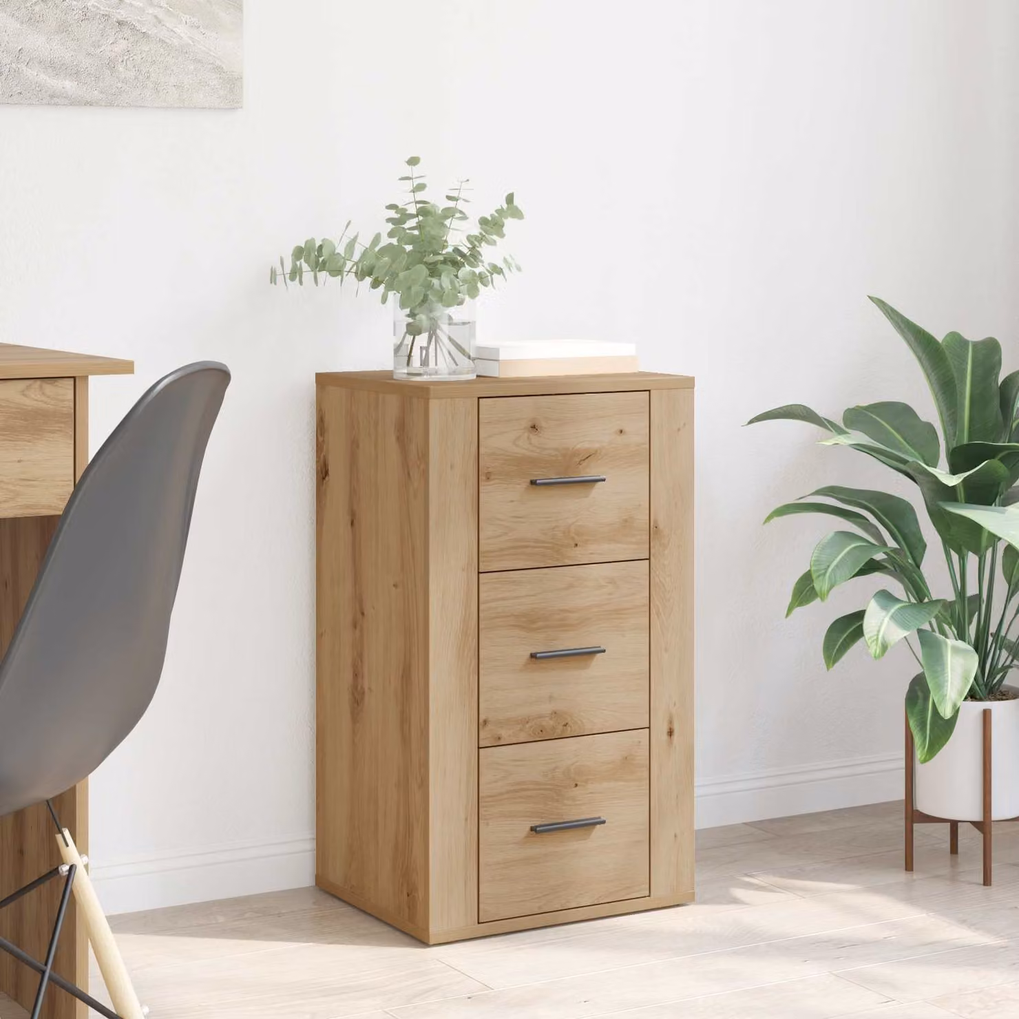 Credenza moderna vidaXL in legno color rovere marrone, L 40 cm x P 33 cm x H 70 cm