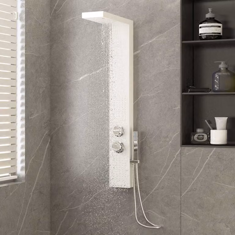 Pannello Doccia in Alluminio Bianco vidaXL