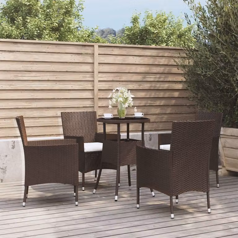 Maison Exclusive - Set da giardino bistrot 5 pezzi con cuscini marroni in polyrattan