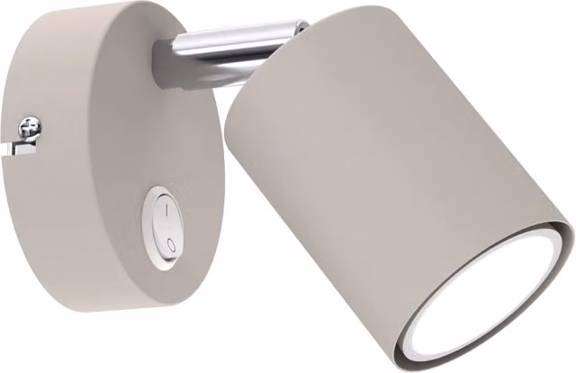 Applique da parete Luminex per cameretta in metallo beige con interruttore e lampadina GU10 sostituibile