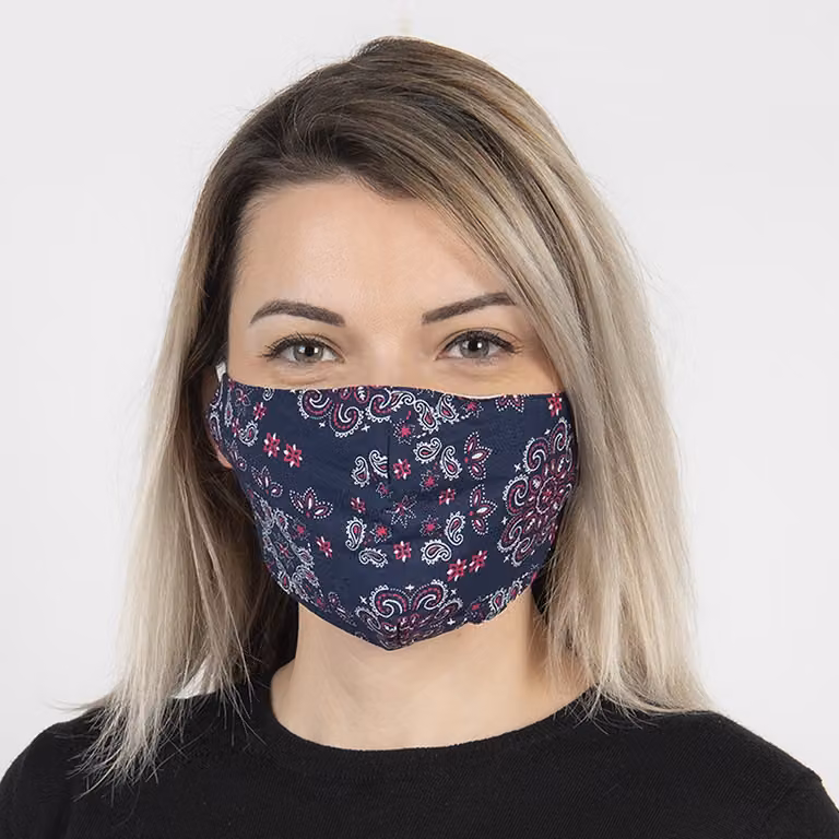 Maschera lavabile Clayre & Eef 13x26 cm Cotone blu