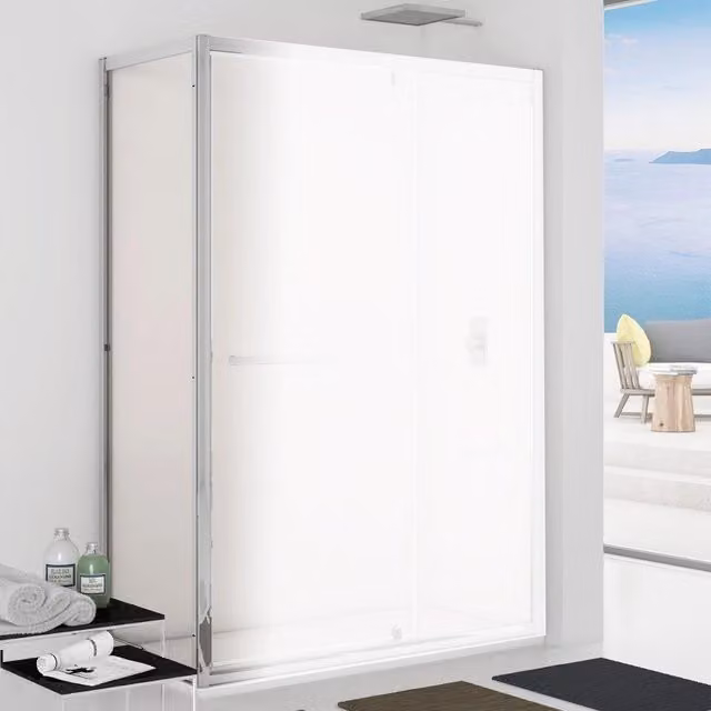 Parete fissa 77-79 cm vetro trasparente 6 mm, h. 1,95 da abbinare ad una porta - new plus