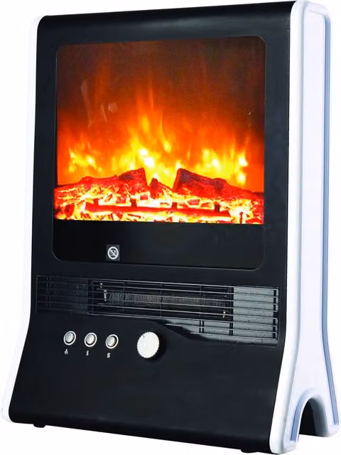 Stufa elettrica Niklas con effetto fuoco e ambiente TV, 2000W, colore nero, L 43 cm x P 22 cm x H 55 cm – 2