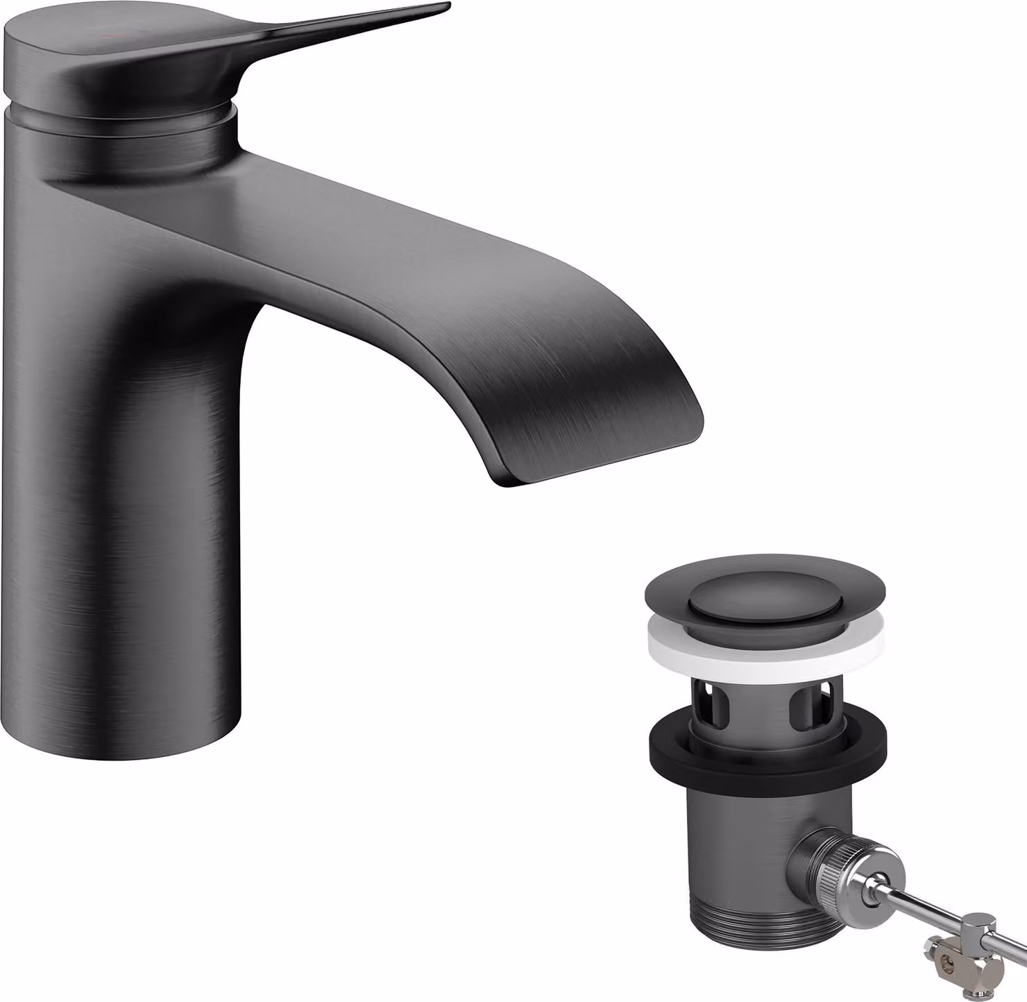 hansgrohe Vivenis, robinetterie de lavabo 80 CoolStart, avec garniture d'écoulement, saillie 133mm, 75014340, 75014340