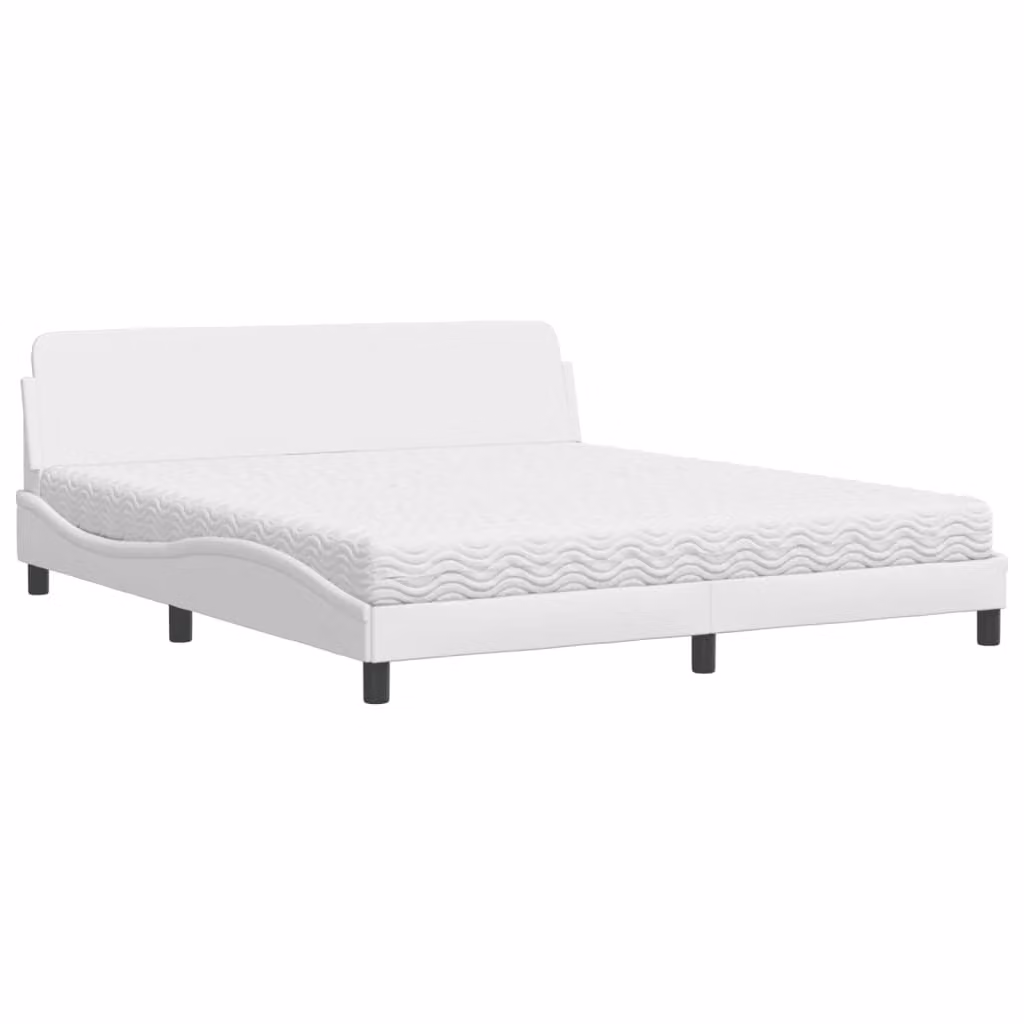 Letto con Materasso Dover Bianco 180x200 cm in Pelle finta