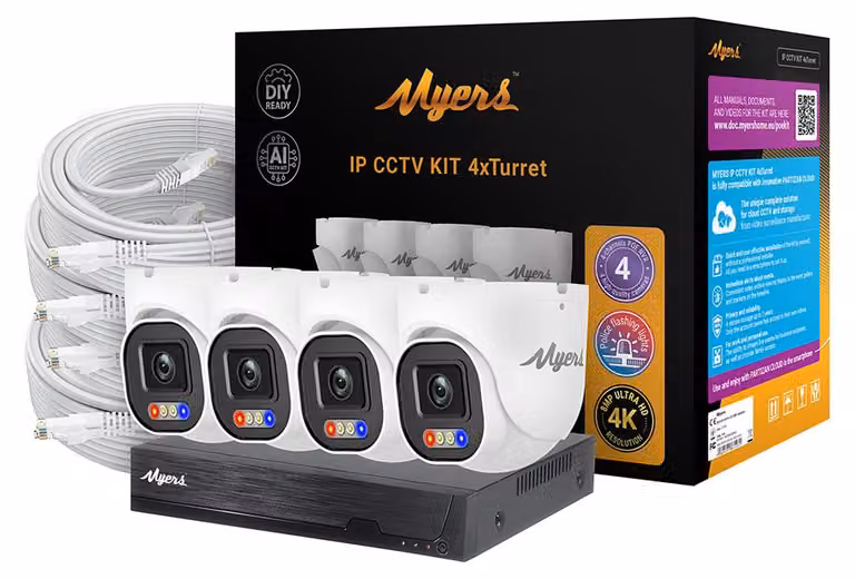 Set di telecamere PoE, 4 porte da 8 MP, 4 telecamere a torretta FADA Myers
