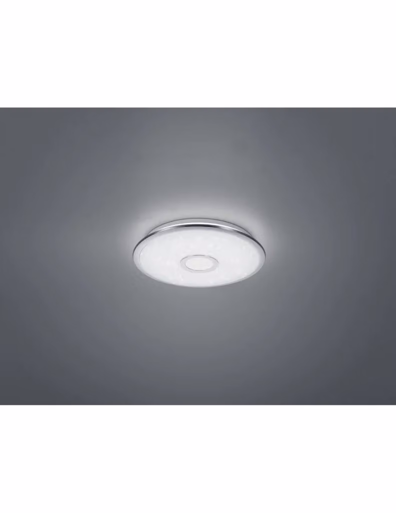 Plafoniera LED Osaka Trio Leuchten, Design Moderno Round, Colore Cromo e Bianco, Ø 42 cm, Dimmerabile con Telecomando – 2